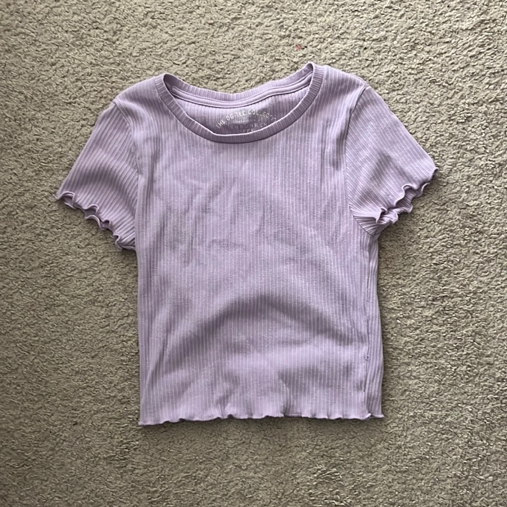 cute purple cropped shirt